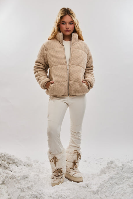 Sienna Cable Knit Puffer Jacket