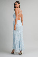 Load image into Gallery viewer, Winnie Blue Sequin Floral Dress