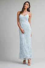 Load image into Gallery viewer, Winnie Blue Sequin Floral Dress