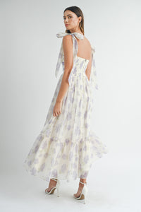 Winnie Flowy Lavender Floral Sweetheart Maxi Dress - PREORDER