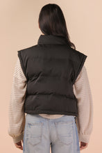 Load image into Gallery viewer, Sierra Quilted Crop Puffer Vest - Black