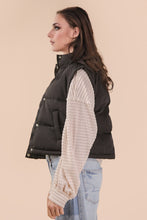 Load image into Gallery viewer, Sierra Quilted Crop Puffer Vest - Black