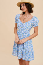 Load image into Gallery viewer, Kitt Puff Sleeve Daisy Floral Mini Flare Dress