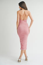 Load image into Gallery viewer, Celine Ruched Bodycon Midi Dress - Lavender
