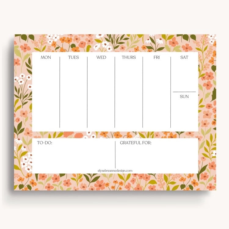 Rainbow Garden Weekly Planner Notepad