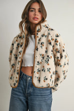 Load image into Gallery viewer, Floral Print Fluffy Fleece Jacket