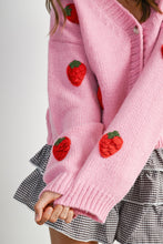 Load image into Gallery viewer, Strawberry Knit Cardigan - Pink