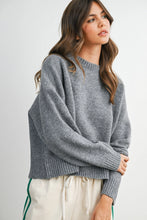Load image into Gallery viewer, Fallon Open Back Bowtie Sweater - Gray
