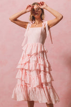 Load image into Gallery viewer, Margot Tiered Ruffle Midi Dress: Blush