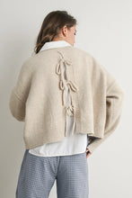 Load image into Gallery viewer, Fallon Open Back Bowtie Sweater - Tan