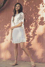 Load image into Gallery viewer, Alayna Ivory Ruffle Smocked Mini Dress