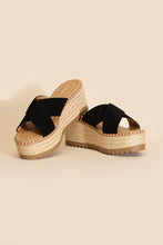 Load image into Gallery viewer, Platform Slide Espadrille Sandals