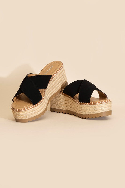 Platform Slide Espadrille Sandals