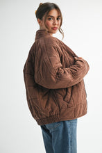 Load image into Gallery viewer, Brynne Dolman Quilted Knit Jacket - Chocolate