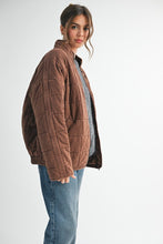 Load image into Gallery viewer, Brynne Dolman Quilted Knit Jacket - Chocolate