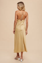 Load image into Gallery viewer, Cleo Satin Slip Dress with Plunging Back
