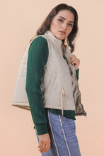 Load image into Gallery viewer, Fawn Puffer Ribbon Zip Up Vest - Cream