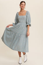 Load image into Gallery viewer, Karina Smocked Floral Midi Dress - Sage
