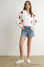 Load image into Gallery viewer, Strawberry Knit Cardigan - Ivory