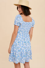 Load image into Gallery viewer, Kitt Puff Sleeve Daisy Floral Mini Flare Dress