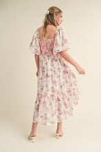 Load image into Gallery viewer, Mia Smocked Floral Puff Sleeve Maxi Dress - Pink