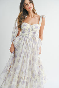 Winnie Flowy Lavender Floral Sweetheart Maxi Dress - PREORDER