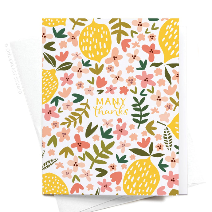 Many Thanks Lemon Greeting Card