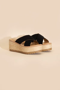 Platform Slide Espadrille Sandals