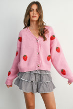 Load image into Gallery viewer, Strawberry Knit Cardigan - Pink
