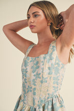 Load image into Gallery viewer, Sydney Jaquard Corset Mini Flare Dress - Blue