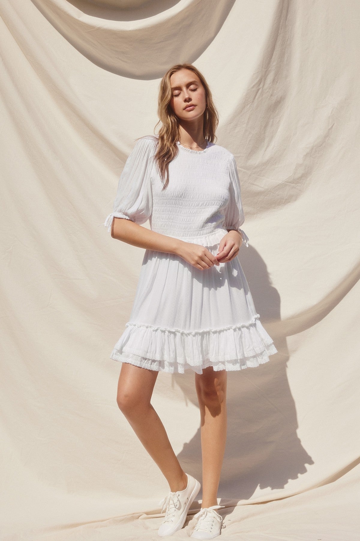 frilly white dress Amy by Velvi, Little White Dress main image 1