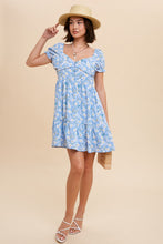 Load image into Gallery viewer, Kitt Puff Sleeve Daisy Floral Mini Flare Dress