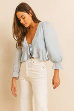 Load image into Gallery viewer, Karyn Open Front Plaid Ruffle Blouse