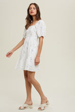 Load image into Gallery viewer, Jillian Embroidered Gauze Babydoll Mini Dress - White
