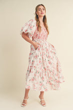 Load image into Gallery viewer, Mia Smocked Floral Puff Sleeve Maxi Dress - Pink