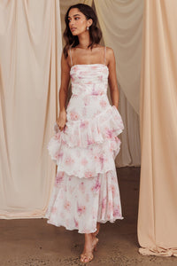 Esmeralda Romantic Tiered Floral Maxi Dress