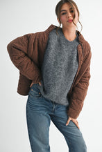 Load image into Gallery viewer, Brynne Dolman Quilted Knit Jacket - Chocolate