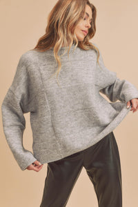 Rory Mock Neck Sweater - Grey