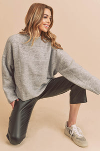 Rory Mock Neck Sweater - Grey