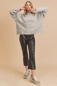 Rory Mock Neck Sweater - Grey