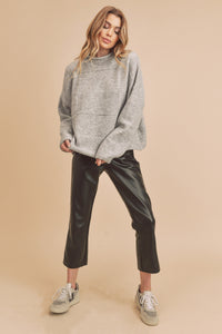 Rory Mock Neck Sweater - Grey