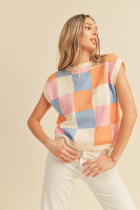 Miranda Checkered Sweater Vest