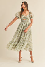 Load image into Gallery viewer, Jaymie Green Floral Twist Maxi Dress