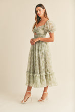 Load image into Gallery viewer, Jaymie Green Floral Twist Maxi Dress