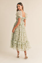 Load image into Gallery viewer, Jaymie Green Floral Twist Maxi Dress