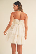 Load image into Gallery viewer, Nadia Cream Tulle Bow Strapless Mini Dress