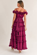 Load image into Gallery viewer, Leia Ruffled Floor Length Dress - Fuschia
