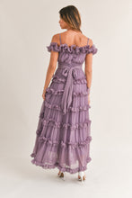 Load image into Gallery viewer, Leia Dusty Lavender Ruffled Floor Length Dress