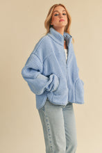 Load image into Gallery viewer, Baby it’s Cold Sherpa Zip Up Jacket