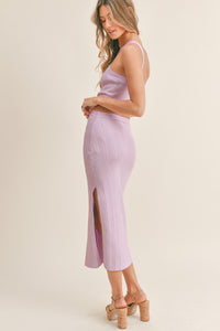 Mariah Purple Cutout Bodycon Midi Dress